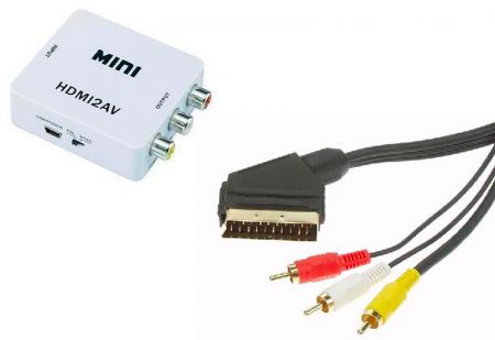 Adaptateur péritel vers HDMI, péritel vers HDMI sortie 3 en 1 (1 péritel et  2 entrée