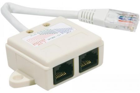 Lot de 2 éclateurs de port RJ45 Blindé Ethernet + Téléphone 